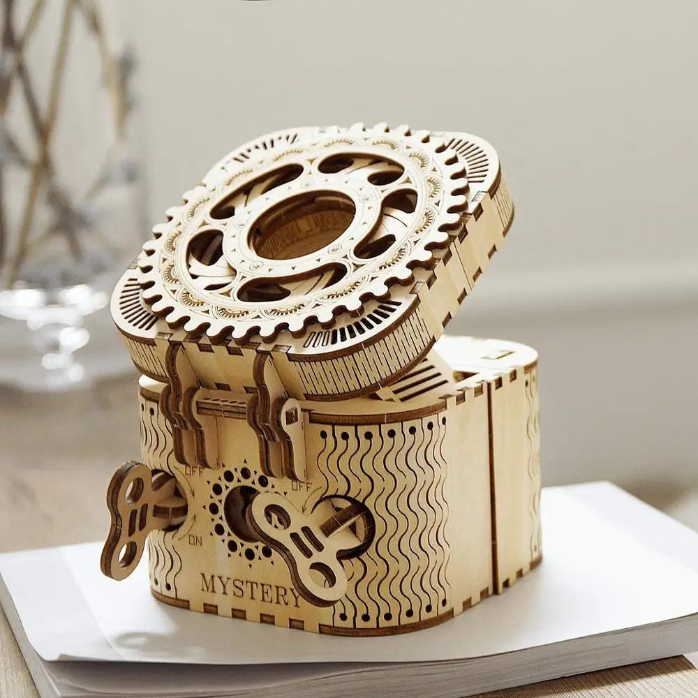 123pcs Creative DIY 3D Treasure Box Wooden Puzzle Game