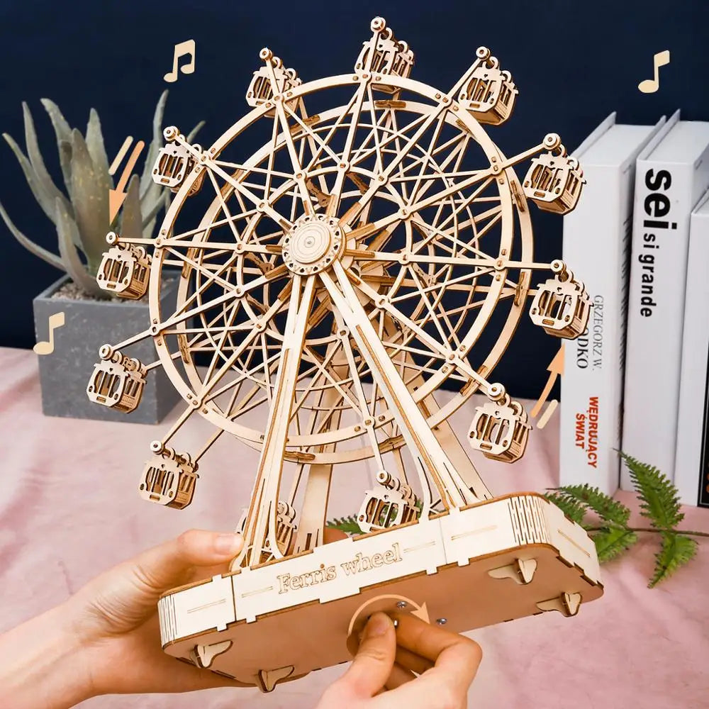 232pcs Rotatable DIY 3D Wooden Model Building Block Kits