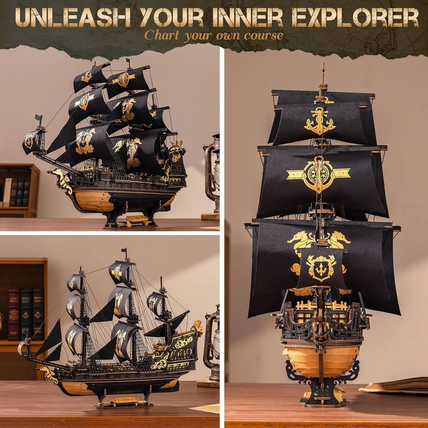 3D Puzzle Wooden Seahouse  Build Home Desk Decoration Gift For Teens and Adults