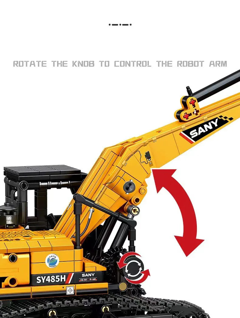1022pcs Excavator Models Building Blocks City Construction Engineering Vehicle Bricks Educational Toys