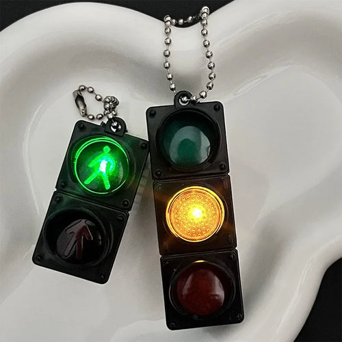 1/2Pcs Simulation Electronic Traffic Light Keychain Pendant Mini Pedestrian Light LED Light-emitting