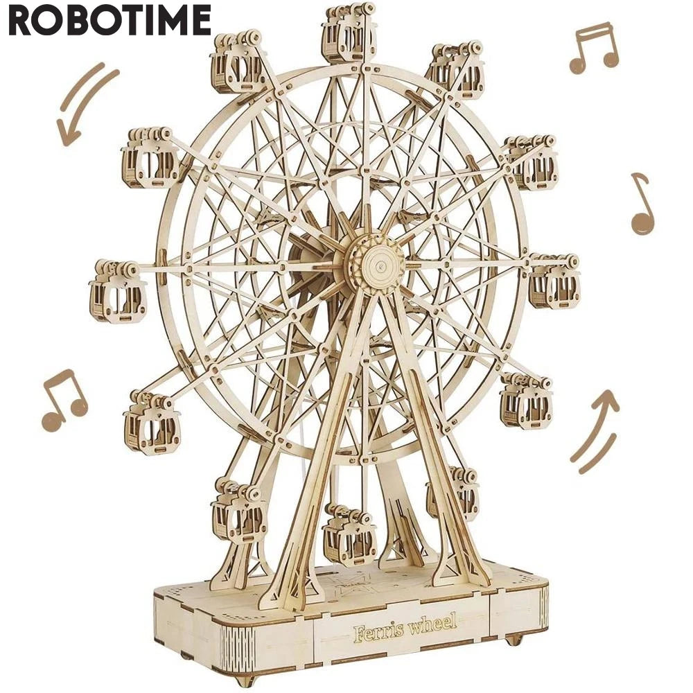 232pcs Rotatable DIY 3D Wooden Model Building Block Kits