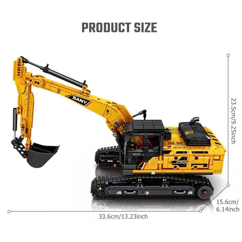 1022pcs Excavator Models Building Blocks City Construction Engineering Vehicle Bricks Educational Toys
