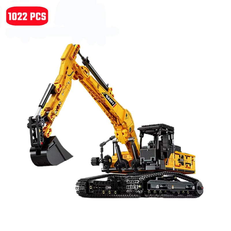 1022pcs Excavator Models Building Blocks City Construction Engineering Vehicle Bricks Educational Toys