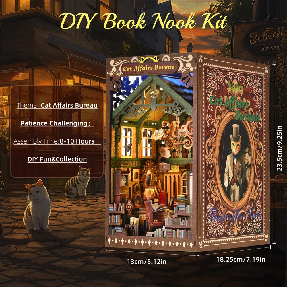 3D Puzzle Wooden DIY Home Decoration Miniature Insert Magic Book House