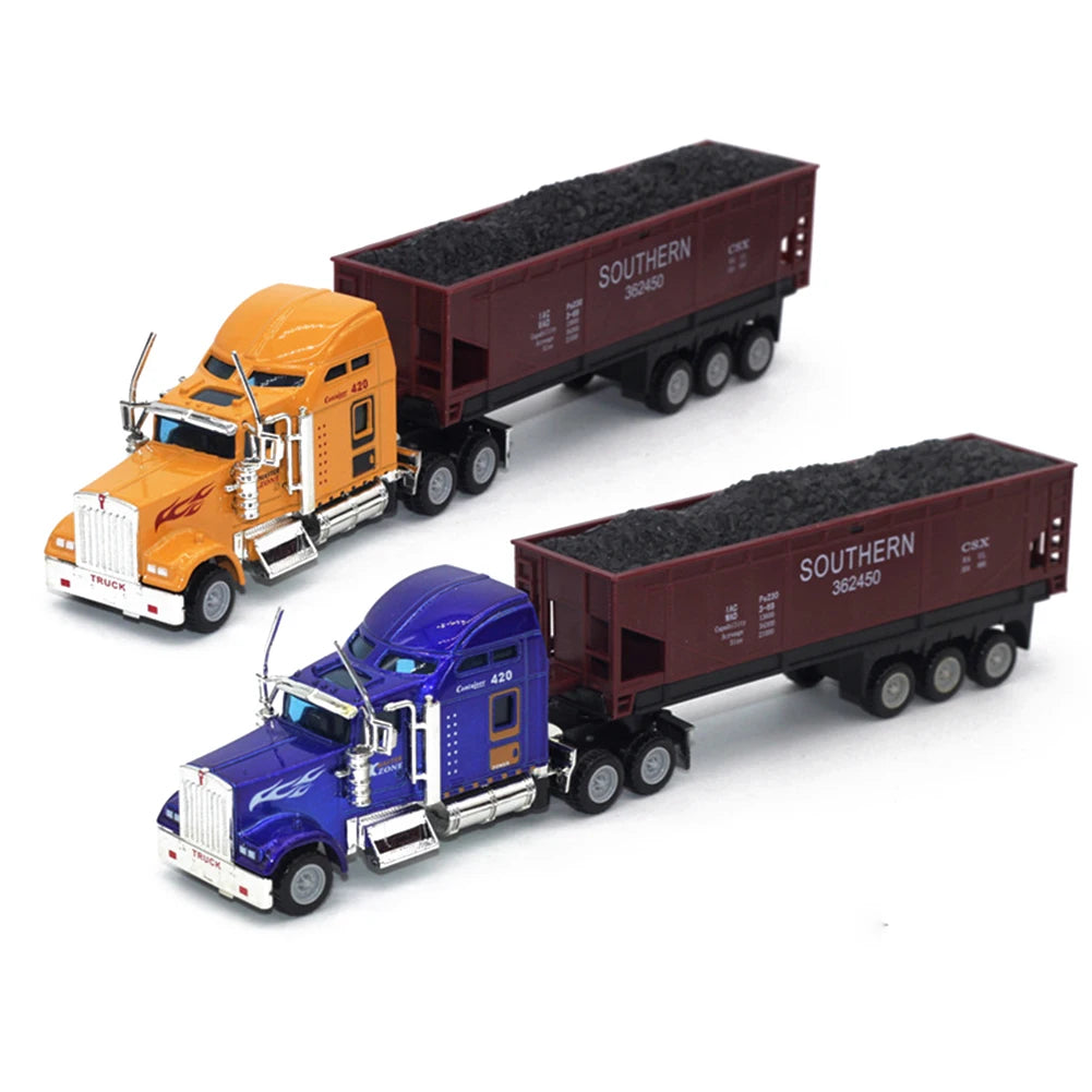 1:50 Large Diecast Alloy Truck Car Simulation Oil Truck Tank Container Pull