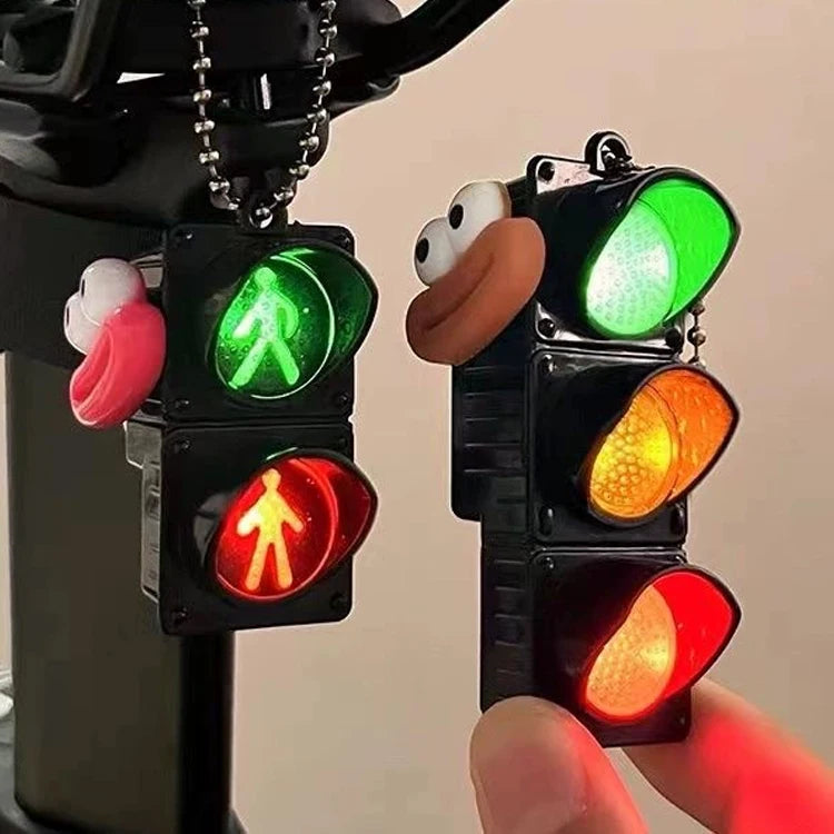 1/2Pcs Simulation Electronic Traffic Light Keychain Pendant Mini Pedestrian Light LED Light-emitting