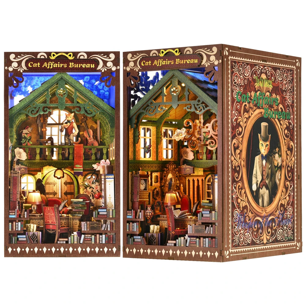 3D Puzzle Wooden DIY Home Decoration Miniature Insert Magic Book House