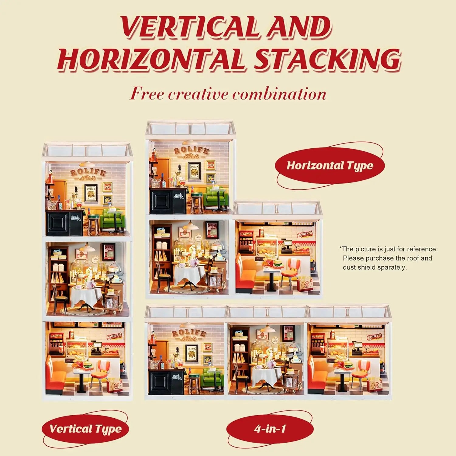 3D Puzzle Home Supply Store Kit with LED Yum Burger And Leisurely Cheers Bar