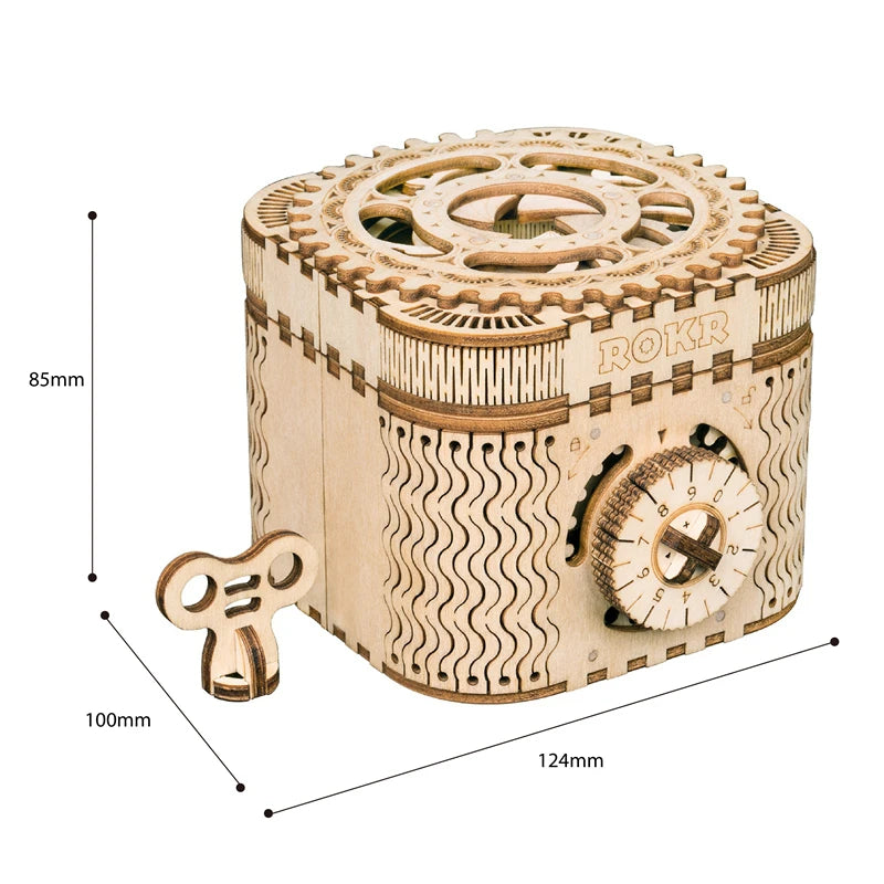 123pcs Creative DIY 3D Treasure Box Wooden Puzzle Game