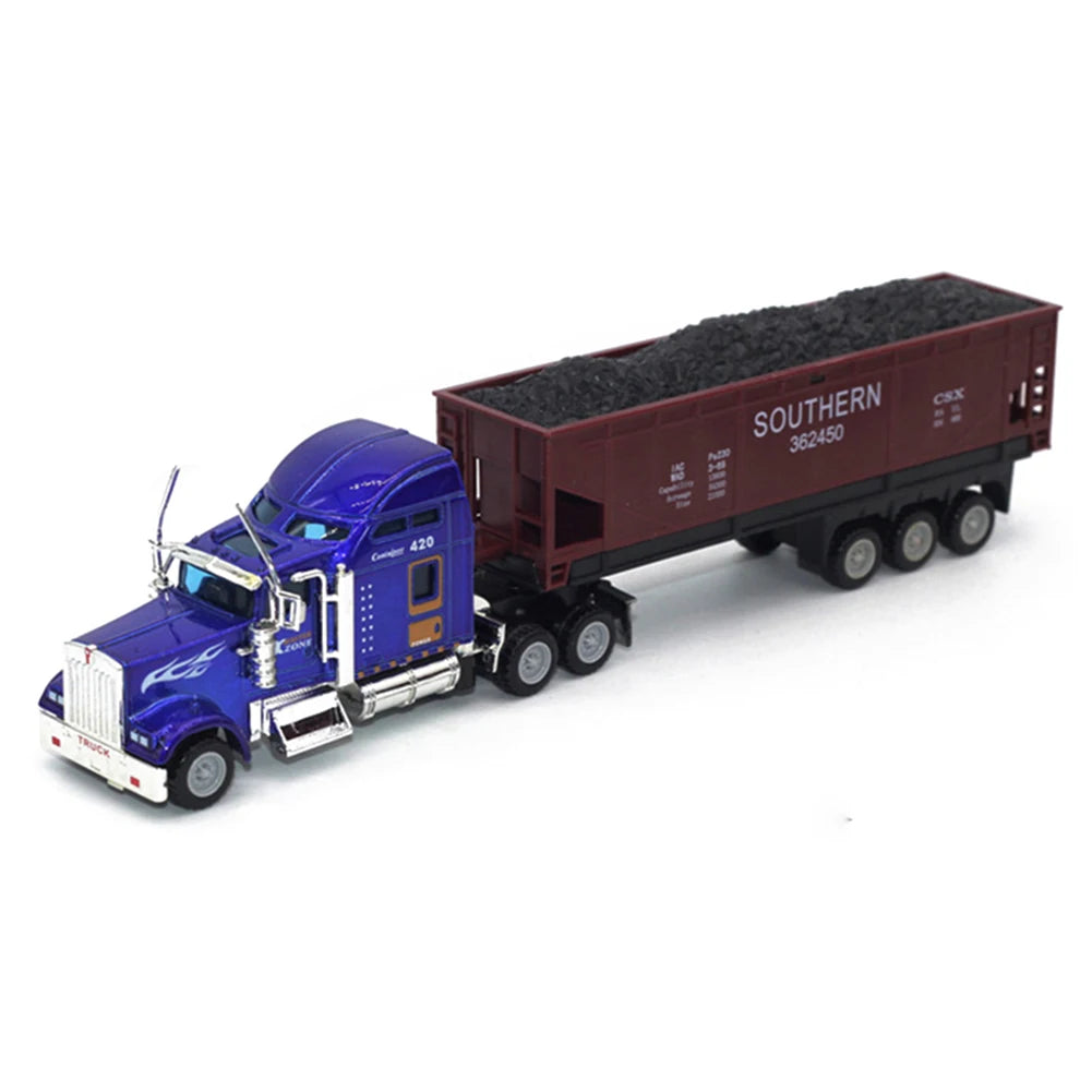 1:50 Large Diecast Alloy Truck Car Simulation Oil Truck Tank Container Pull