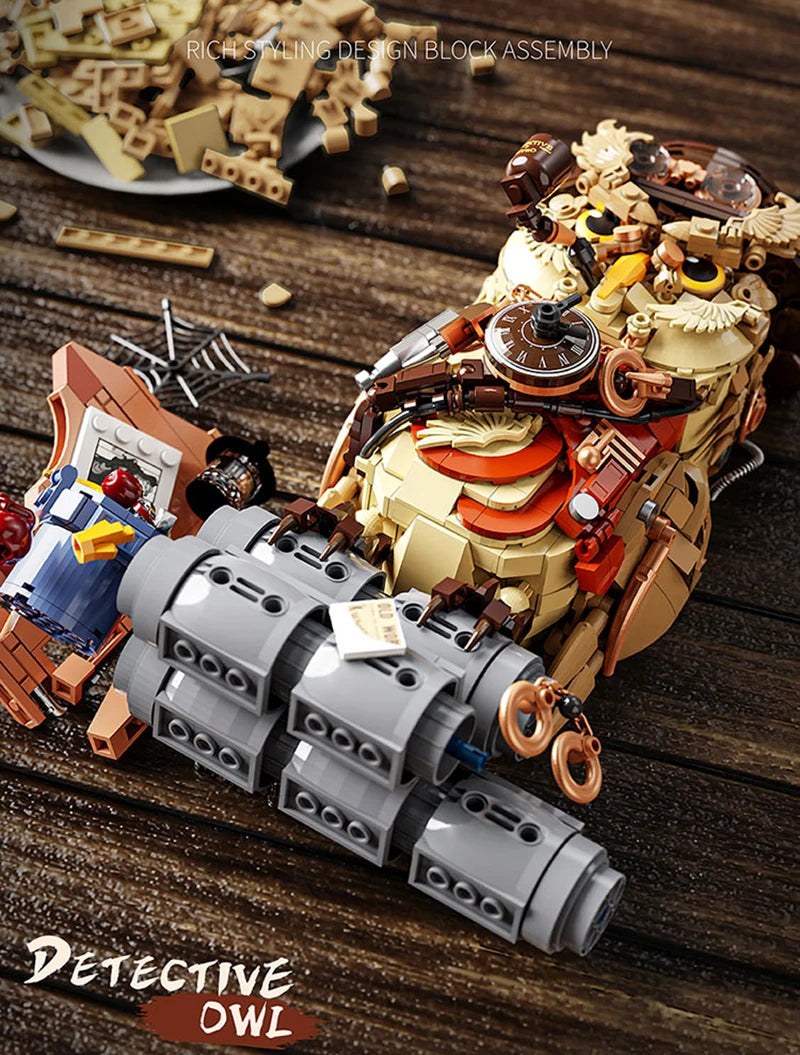 1200+pcs Owl Detective Magic Animal Building Blocks Set Educational DIY Toys for Kids Adult