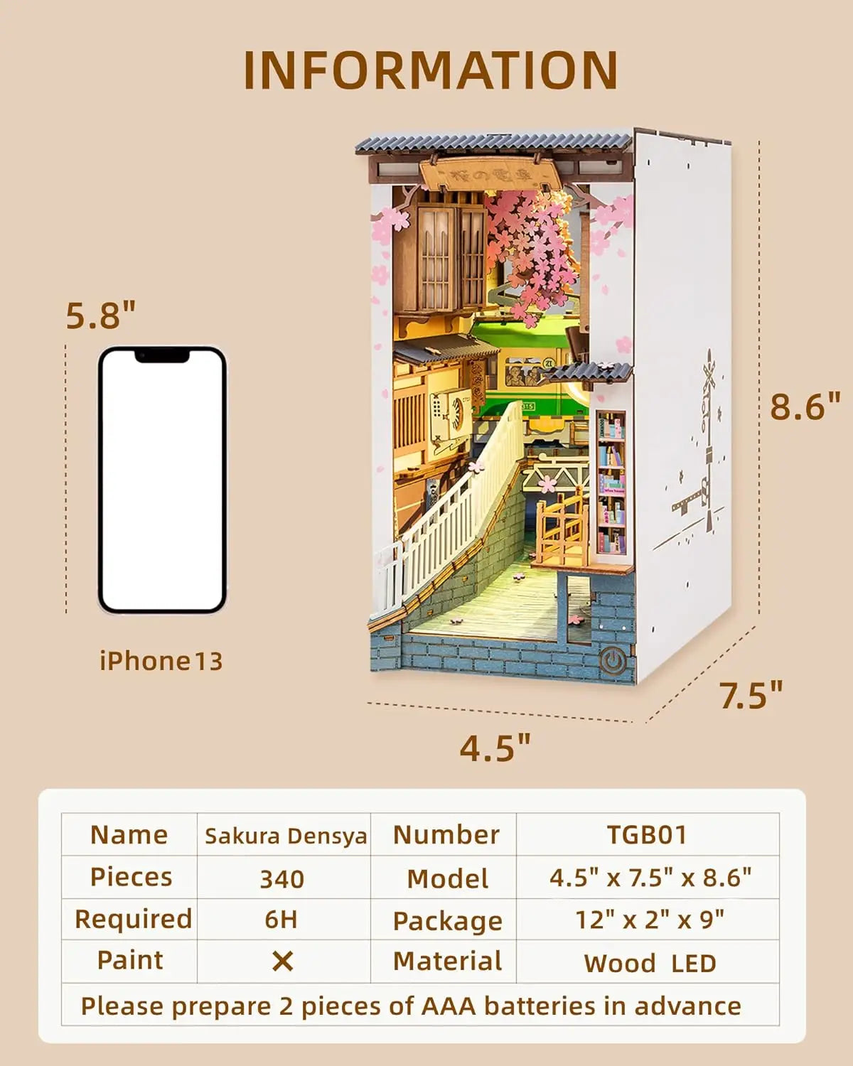 3D DIY Book Nook Densya in Series Wooden Miniature House