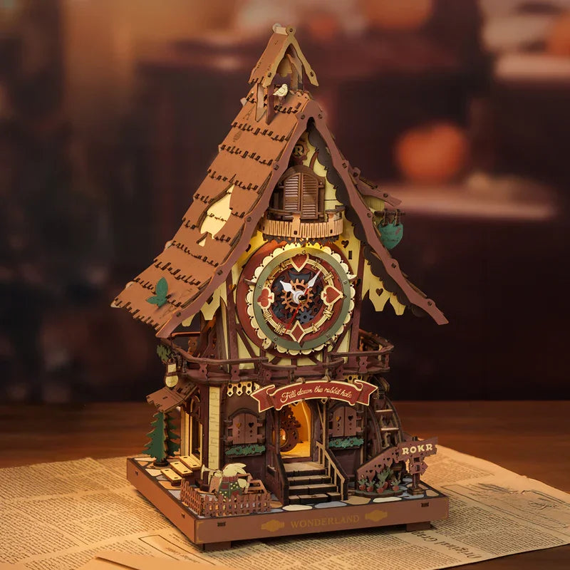3D Clock Mechanical Wooden Puzzles DIY Mechanical Aesthetic Room Decor