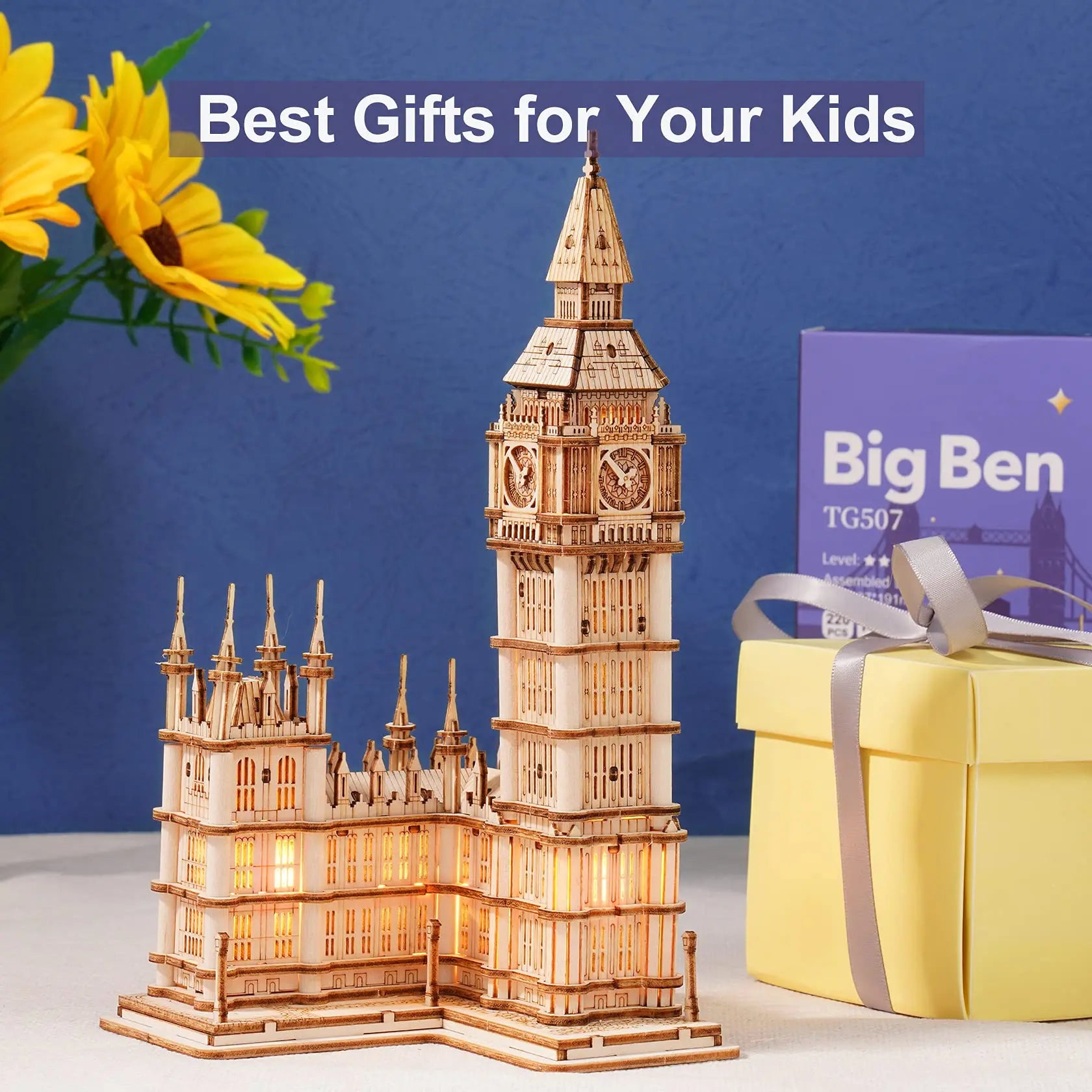 3D Tower Bridge Big Ben Famous Building Wooden Puzzle  Easy Assembly Gift