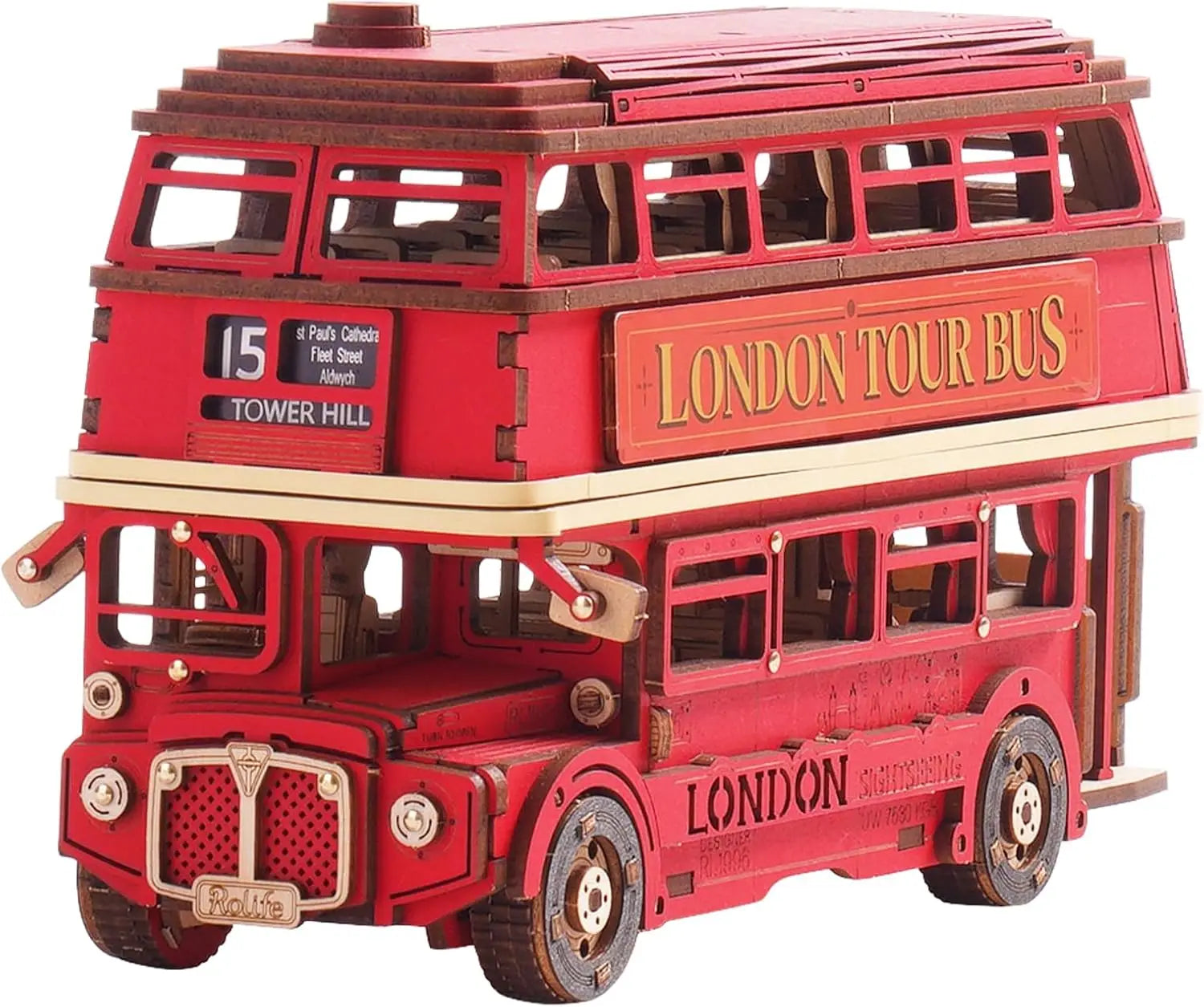 3D London Tour Bus Wooden Puzzles Collectibles Gifts