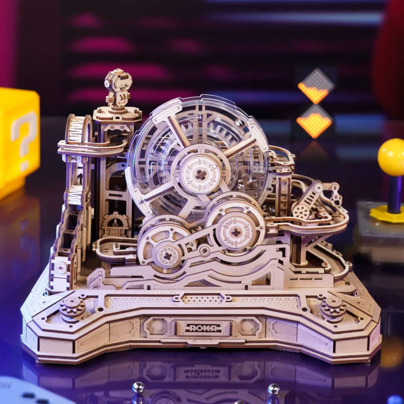 3D Pinball Gear Ball Challenge Wooden Puzzle Kits to Build DIY Table Game