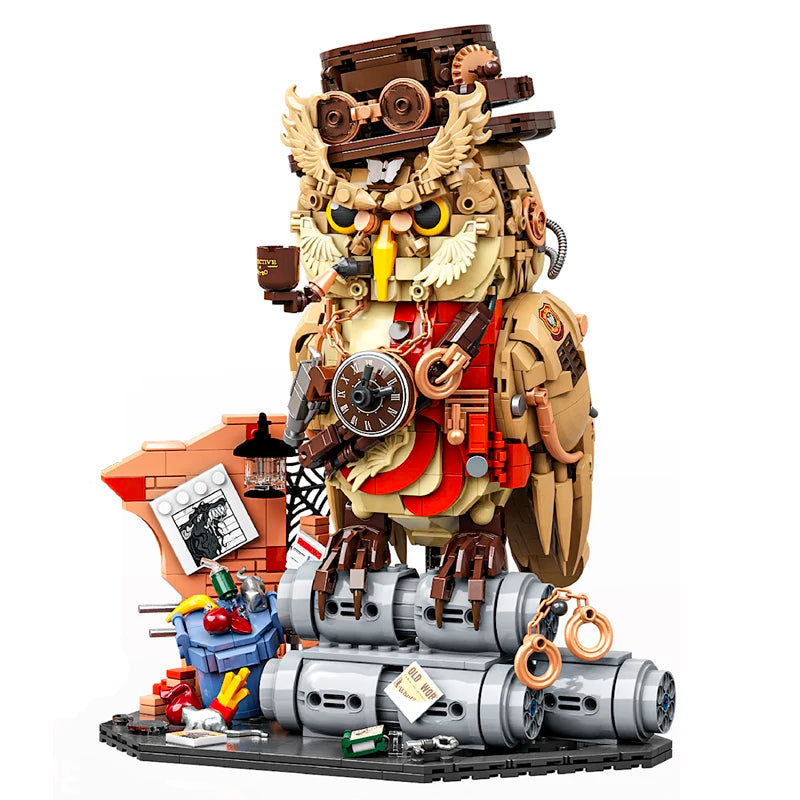 1200+pcs Owl Detective Magic Animal Building Blocks Set Educational DIY Toys for Kids Adult