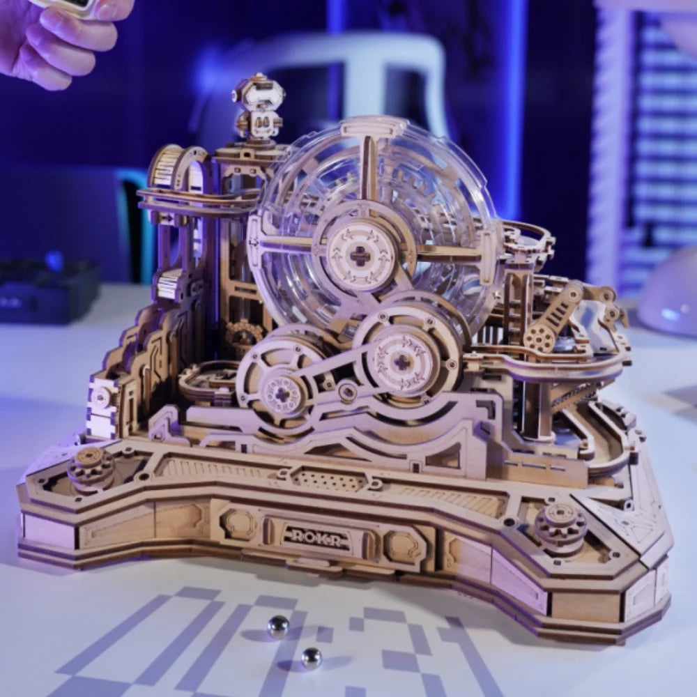 3D Pinball Gear Ball Challenge Wooden Puzzle Kits to Build DIY Table Game