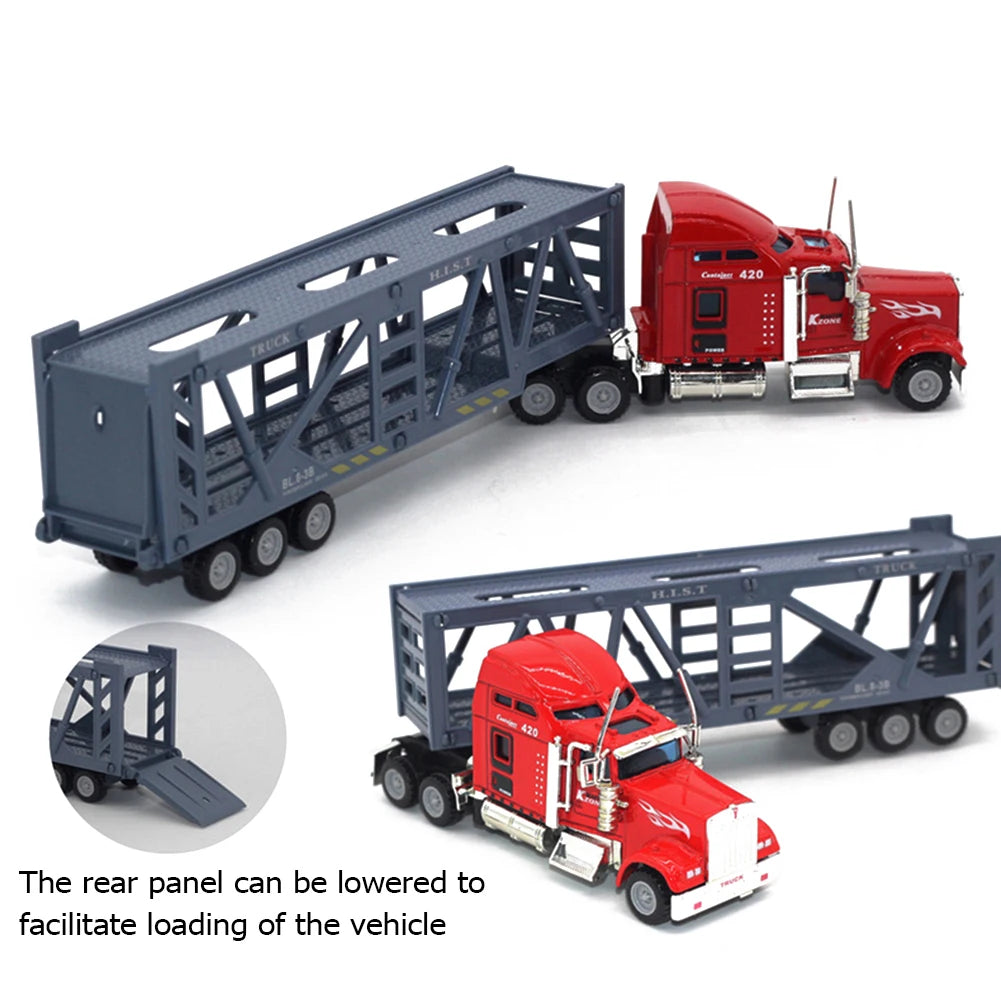 1:50 Large Diecast Alloy Truck Car Simulation Oil Truck Tank Container Pull