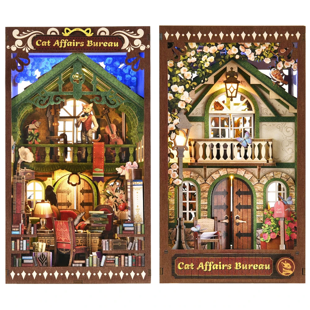 3D Puzzle Wooden DIY Home Decoration Miniature Insert Magic Book House