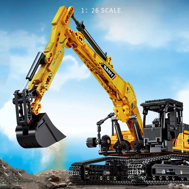 1022pcs Excavator Models Building Blocks City Construction Engineering Vehicle Bricks Educational Toys