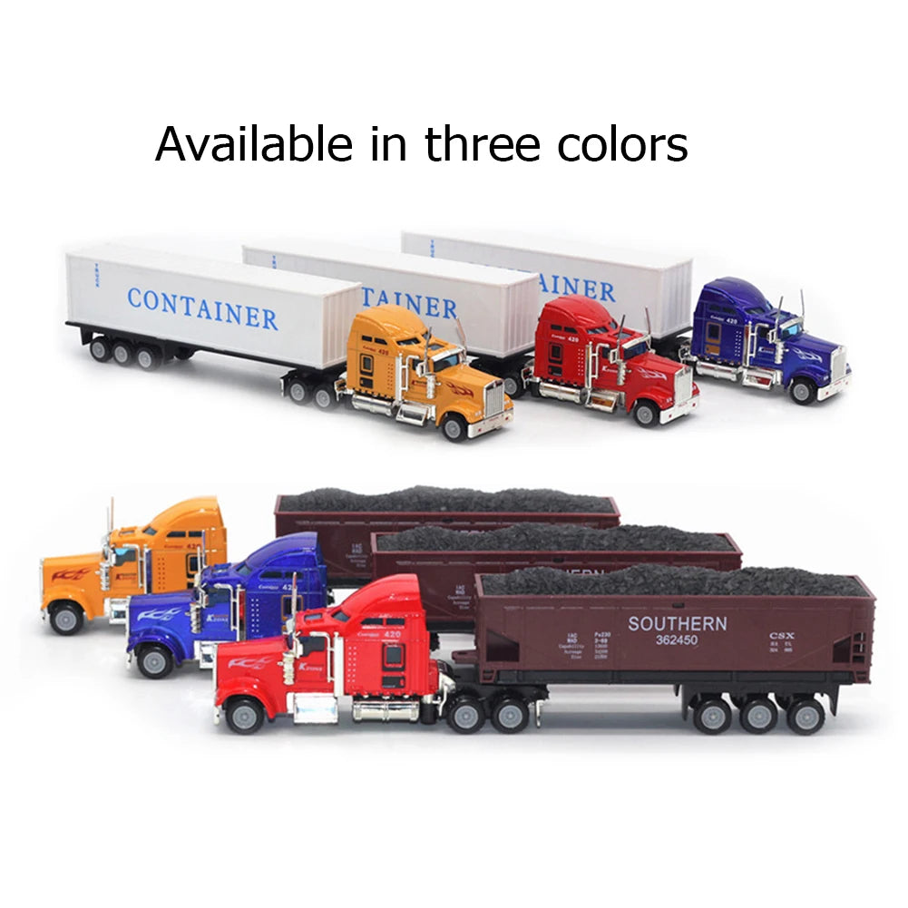 1:50 Large Diecast Alloy Truck Car Simulation Oil Truck Tank Container Pull