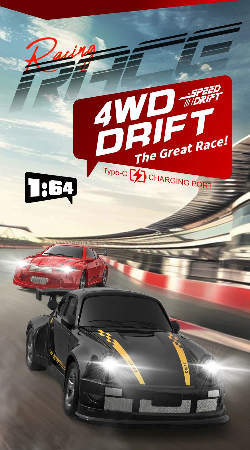 1/64 2.4G High speed Drift Rc Car 4WD Remote Control Four Wheel Drive