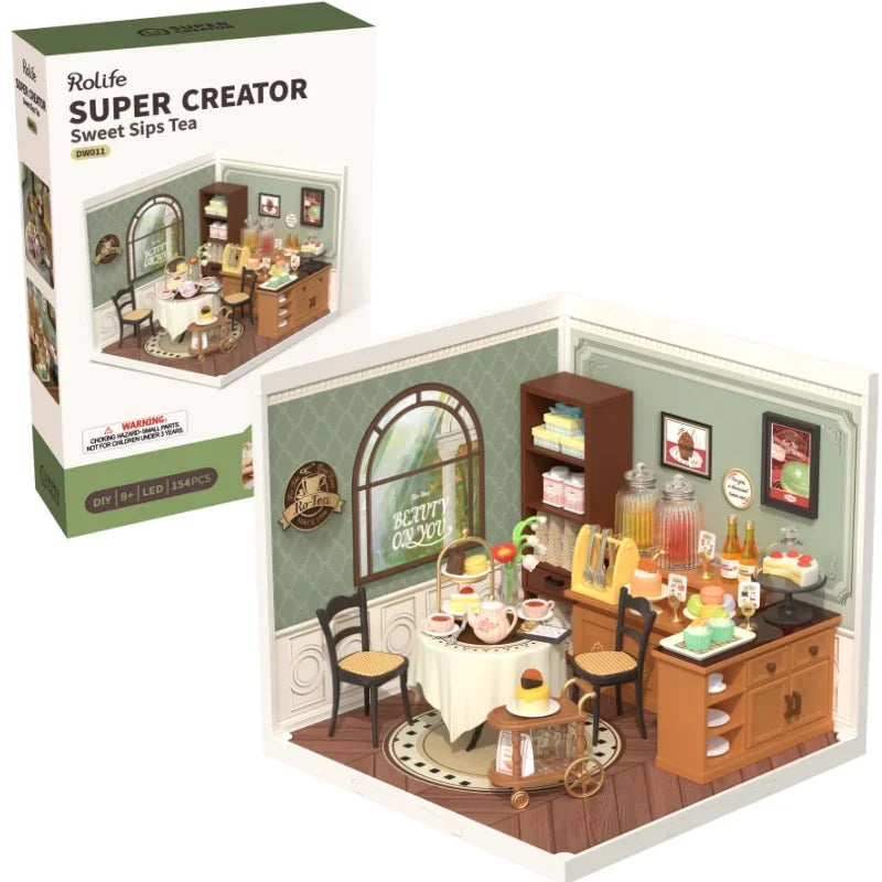 3D Puzzle Home Supply Store Kit with LED Yum Burger And Leisurely Cheers Bar