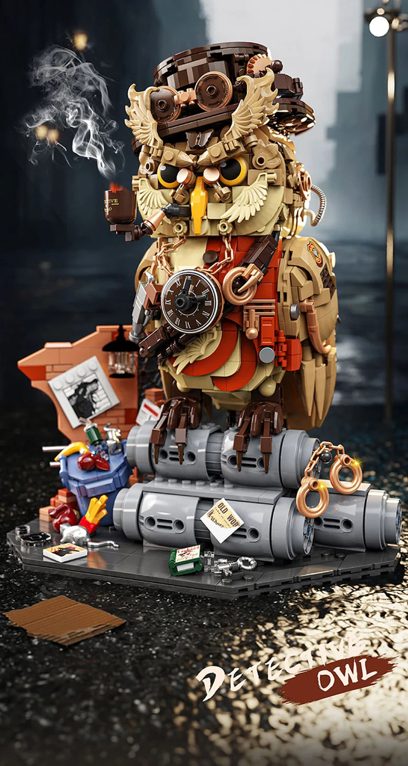 1200+pcs Owl Detective Magic Animal Building Blocks Set Educational DIY Toys for Kids Adult