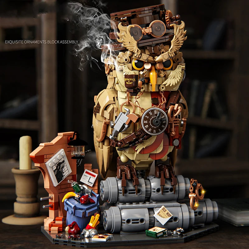 1200+pcs Owl Detective Magic Animal Building Blocks Set Educational DIY Toys for Kids Adult