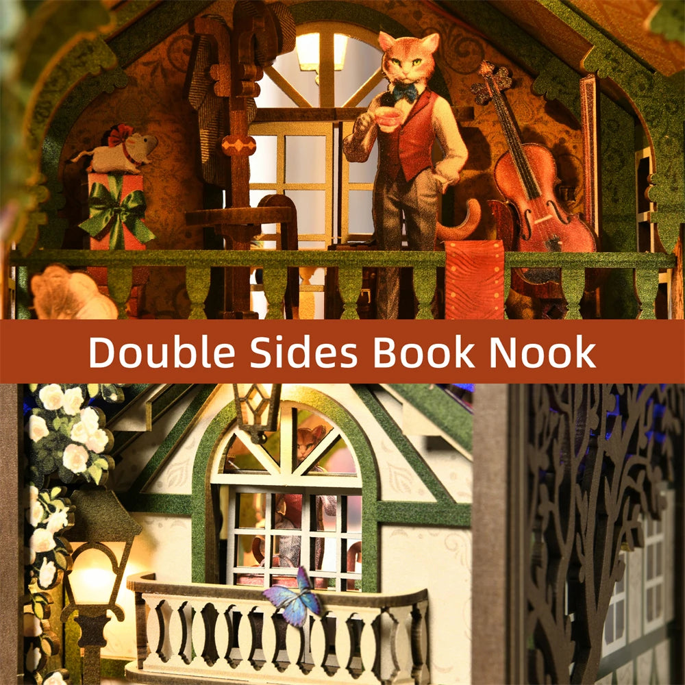 3D Puzzle Wooden DIY Home Decoration Miniature Insert Magic Book House